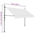Miniatyrbillede 8 af 8: vidaXL markise m. LED-lys manuel betjening 250 cm cremefarvet