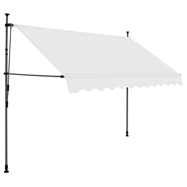 vidaXL markise m. LED-lys manuel betjening 250 cm cremefarvet