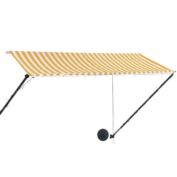 vidaXL Markis med LED 300x150 cm gul och vit
