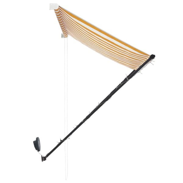 vidaXL Markis med LED 300x150 cm gul och vit
