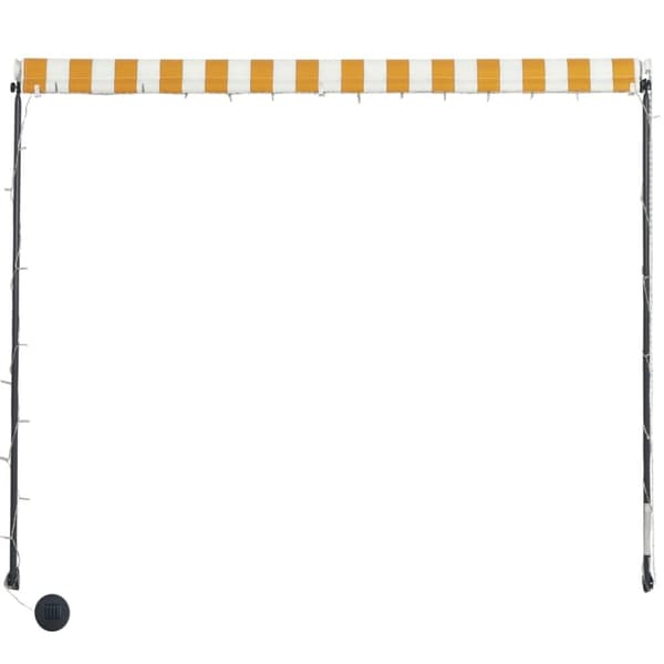 vidaXL Markis med LED 300x150 cm gul och vit