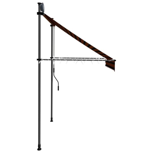 vidaXL Markis manuellt infällbar med LED 200 cm orange och brun