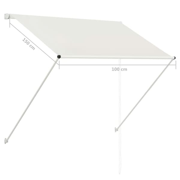 vidaXL Sisäänkelattava markiisi 100x150 cm kerma