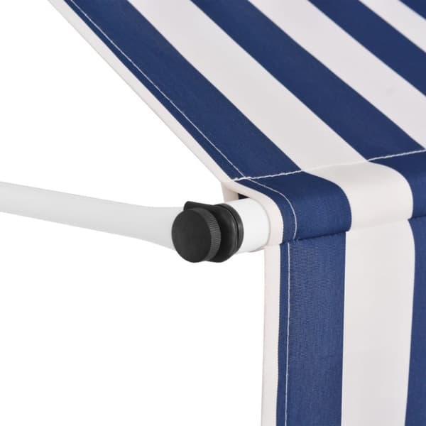 vidaXL Manuell uttrekkbar markise 100 cm blå og hvite striper
