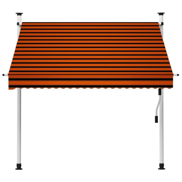 vidaXL Manuell uttrekkbar markise 200 cm oransje og brun