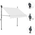 Miniatyrbilde 3 av 8: vidaXL Manuell uttrekkbar markise med LED 150 cm kremhvit