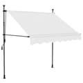 Miniatyrbilde 2 av 8: vidaXL Manuell uttrekkbar markise med LED 150 cm kremhvit