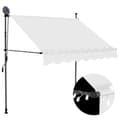 Miniatyrbilde 1 av 8: vidaXL Manuell uttrekkbar markise med LED 150 cm kremhvit
