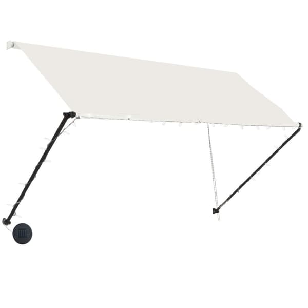 vidaXL Uttrekkbar markise med LED 250x150 cm kremhvit
