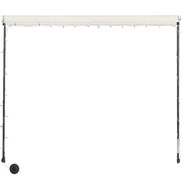 vidaXL Uttrekkbar markise med LED 250x150 cm kremhvit