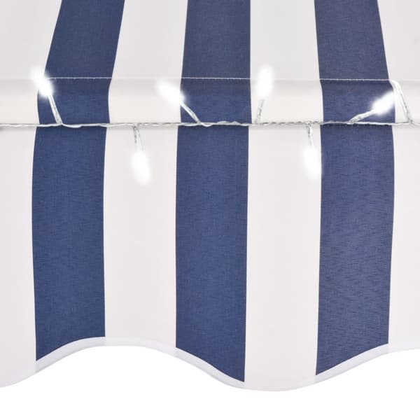 vidaXL Manuell uttrekkbar markise med LED 100 cm blå og hvit