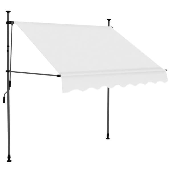vidaXL markise m. LED-lys manuel betjening 150 cm cremefarvet
