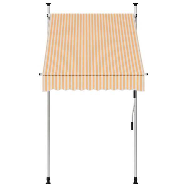 vidaXL Manuell uttrekkbar markise 100 cm oransje og hvite striper
