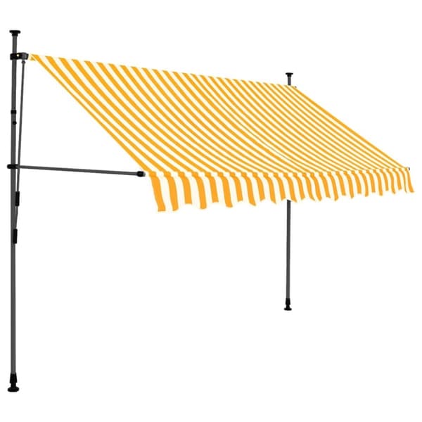 vidaXL Sisäänkelattava markiisi LED-valoilla 300 cm valkoinen/oranssi