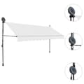 Miniatyrbillede 3 af 8: vidaXL markise m. LED-lys manuel betjening 350 cm cremefarvet