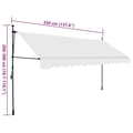 Miniatyrbillede 8 af 8: vidaXL markise m. LED-lys manuel betjening 350 cm cremefarvet