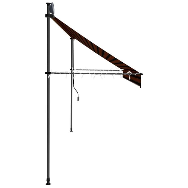 vidaXL Sisäänkelattava markiisi LED-valoilla 400 cm oranssi ja ruskea
