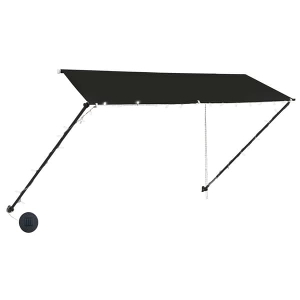 vidaXL Uttrekkbar markise med LED 300x150 cm antrasitt