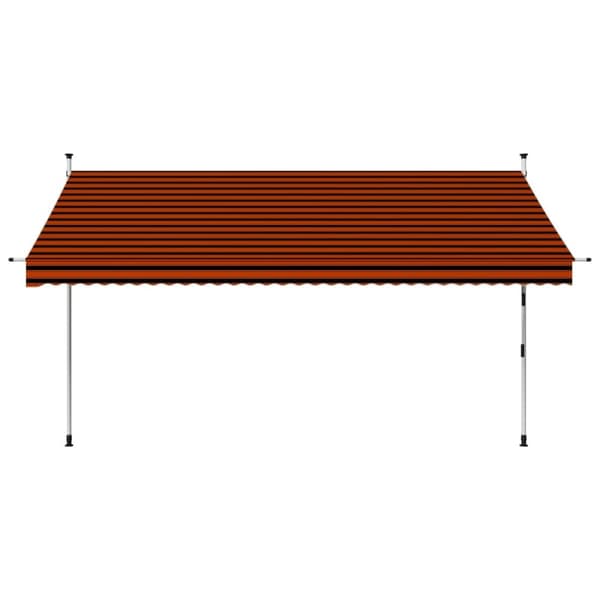 vidaXL Sisäänkelattava markiisi 350 cm oranssi ja ruskea