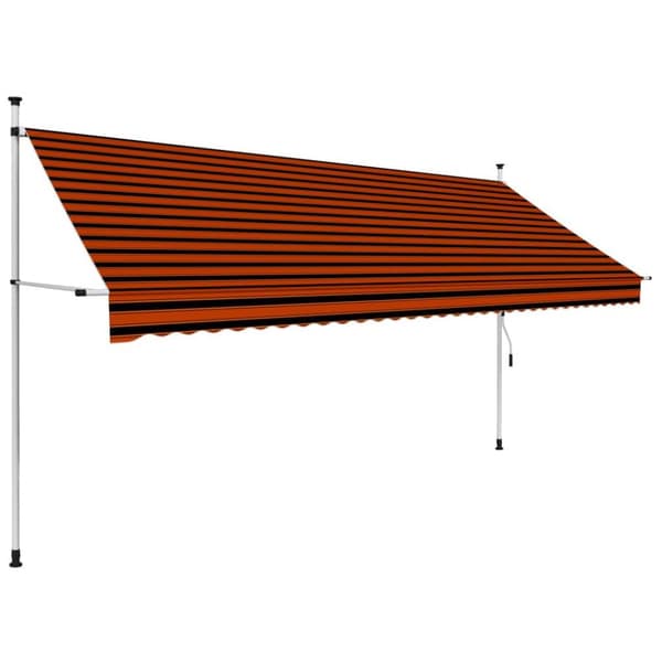 vidaXL Sisäänkelattava markiisi 350 cm oranssi ja ruskea
