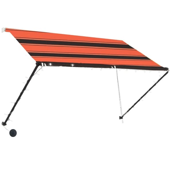 vidaXL Sisäänkelattava markiisi LEDillä 250x150 cm oranssi ja ruskea