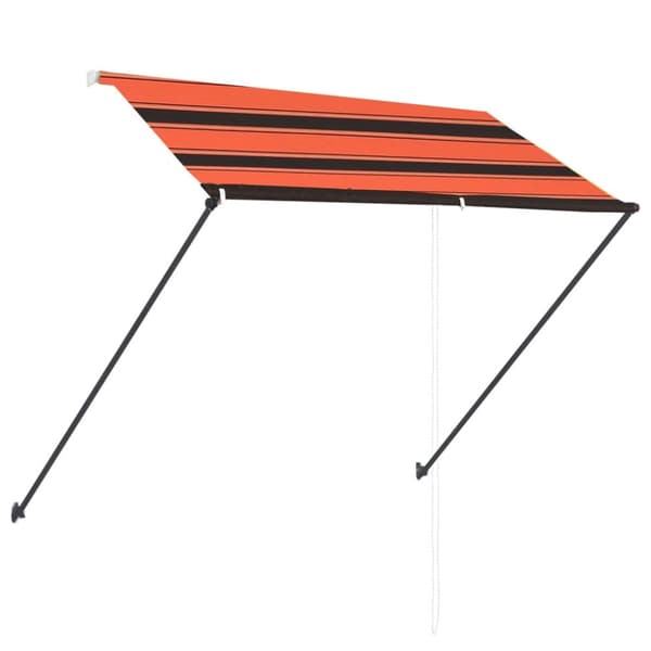 vidaXL Sisäänkelattava markiisi LEDillä 250x150 cm oranssi ja ruskea