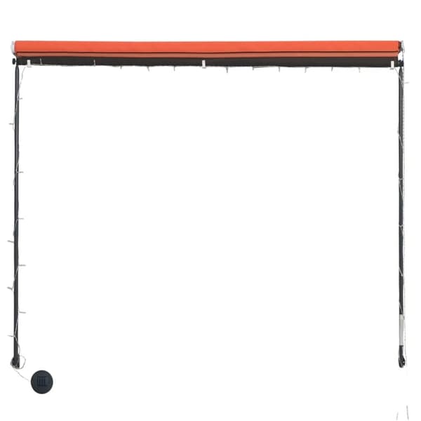 vidaXL Sisäänkelattava markiisi LEDillä 250x150 cm oranssi ja ruskea
