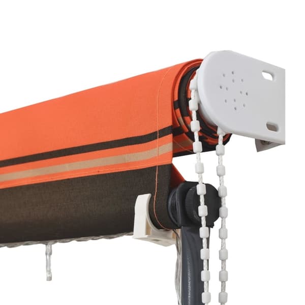 vidaXL Sisäänkelattava markiisi LEDillä 250x150 cm oranssi ja ruskea