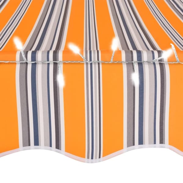 vidaXL Sisäänkelattava markiisi LED-valoilla 150 cm keltainen/sininen