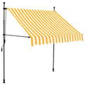 Miniatyrbilde 2 av 8: vidaXL Manuell uttrekkbar markise med LED 100 cm hvit og oransje