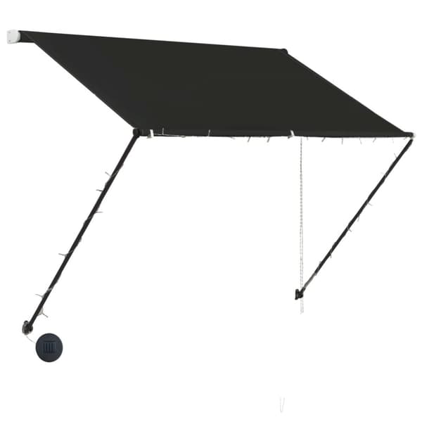 vidaXL Sisäänkelattava markiisi LEDillä 150x150 cm antrasiitti