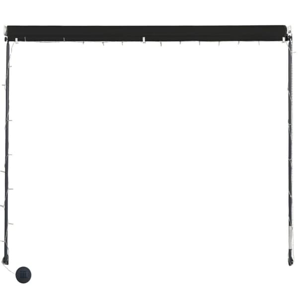 vidaXL Sisäänkelattava markiisi LEDillä 150x150 cm antrasiitti