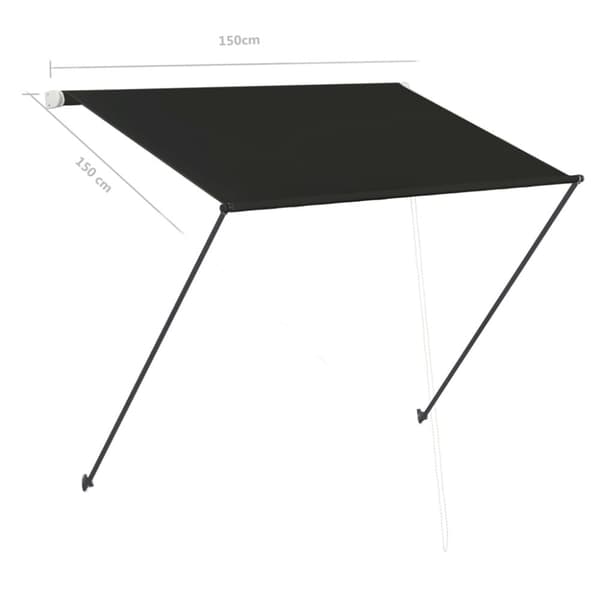 vidaXL Sisäänkelattava markiisi LEDillä 150x150 cm antrasiitti