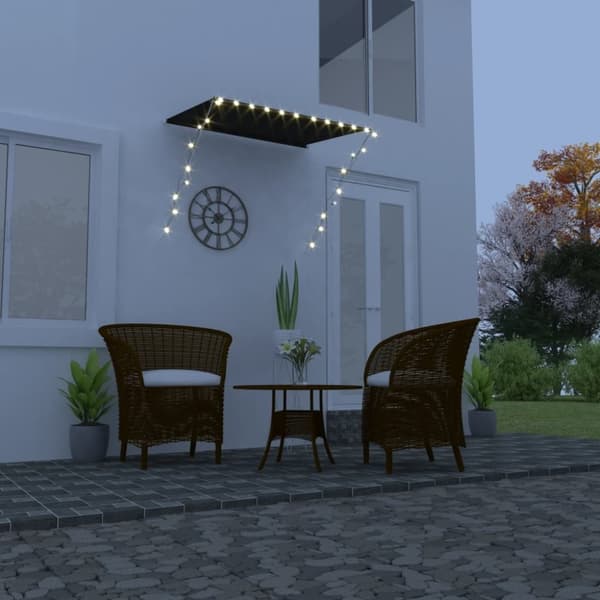 vidaXL Sisäänkelattava markiisi LEDillä 150x150 cm antrasiitti