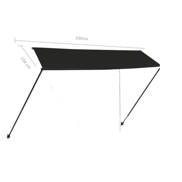 vidaXL Markis med LED 350x150 cm antracit