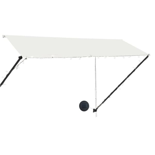 vidaXL Uttrekkbar markise med LED 300x150 cm kremhvit
