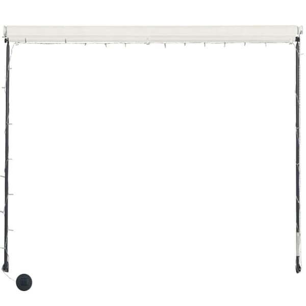 vidaXL Uttrekkbar markise med LED 300x150 cm kremhvit
