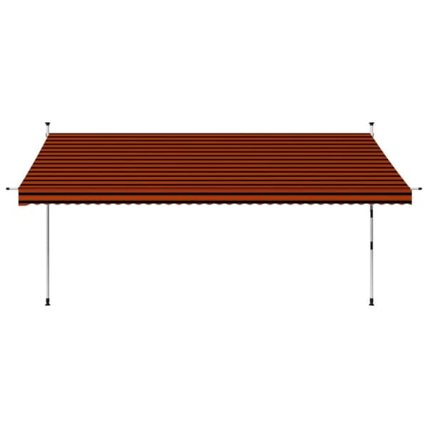 vidaXL Manuell uttrekkbar markise 400 cm oransje og brun
