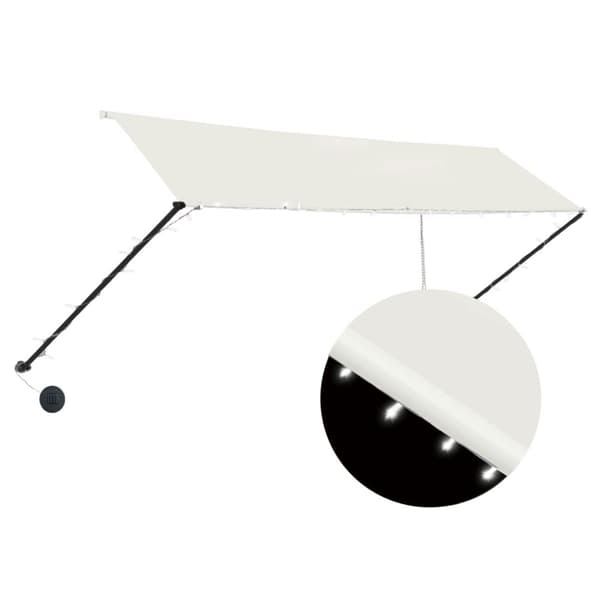 vidaXL Markis med LED 350x150 cm gräddvit