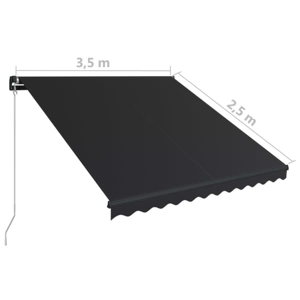 vidaXL foldemarkise med manuel betjening 350 x 250 cm antracitgrå