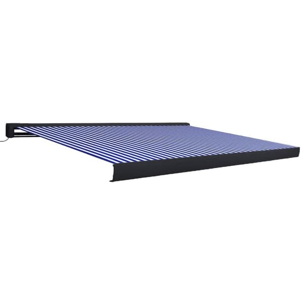 vidaXL Moottoroitu kasettimarkiisi 400x300 cm sininen ja valkoinen