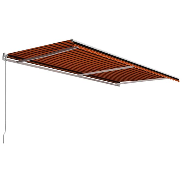 vidaXL Manuell uttrekkbar markise 600x300 cm oransje og brun
