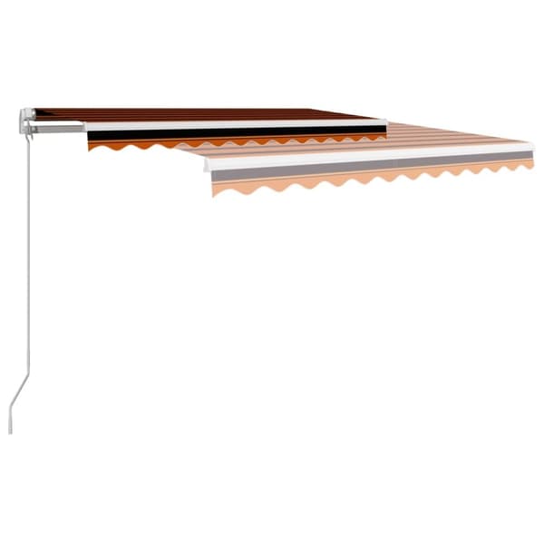 vidaXL foldemarkise med manuel betjening 350 x 250 cm orange og brun