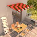 Miniatyrbillede 1 af 7: vidaXL foldemarkise med manuel betjening 350 x 250 cm orange og brun