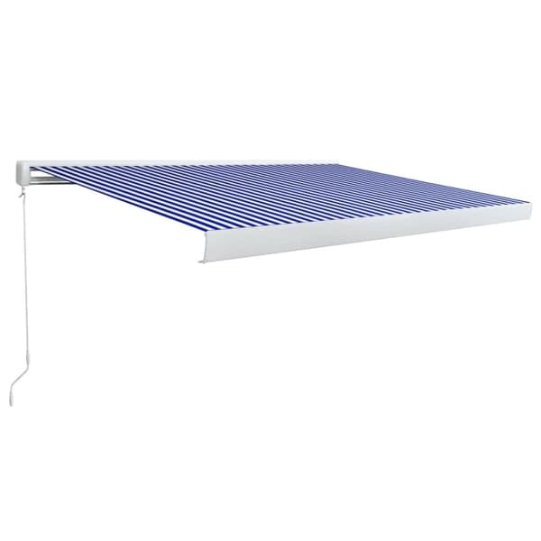 vidaXL Markis manuell 450x300 cm blå och vit