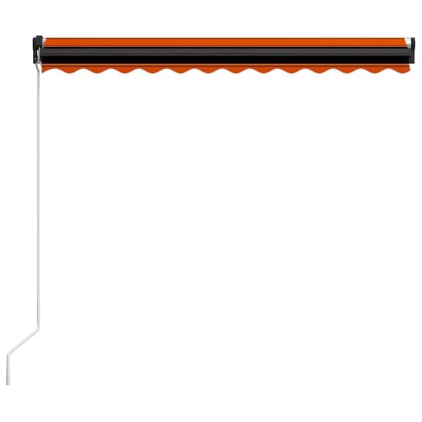 vidaXL Manuell uttrekkbar markise med LED 300x250 cm oransje og brun
