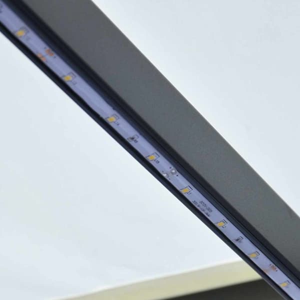 vidaXL markise m. LED-lys 300x250 cm manuel betjening cremefarvet