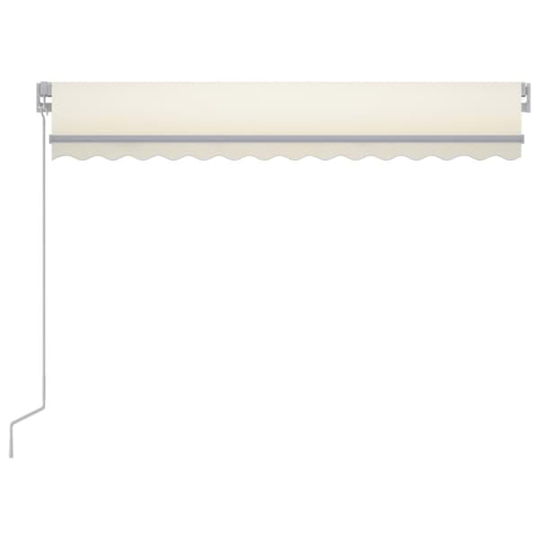 vidaXL Manuell uttrekkbar markise med LED 300x250 cm kremhvit