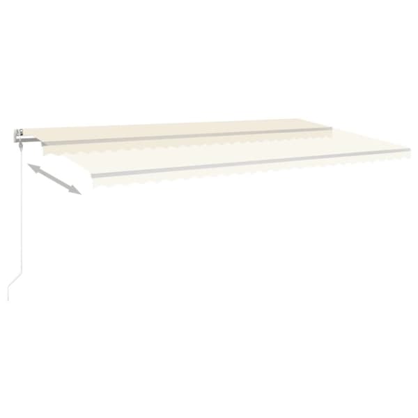 vidaXL Automatisk markise med vindsensor og LED 600x350 cm kremhvit
