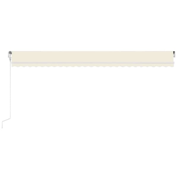 vidaXL Automatisk markise med vindsensor og LED 600x350 cm kremhvit